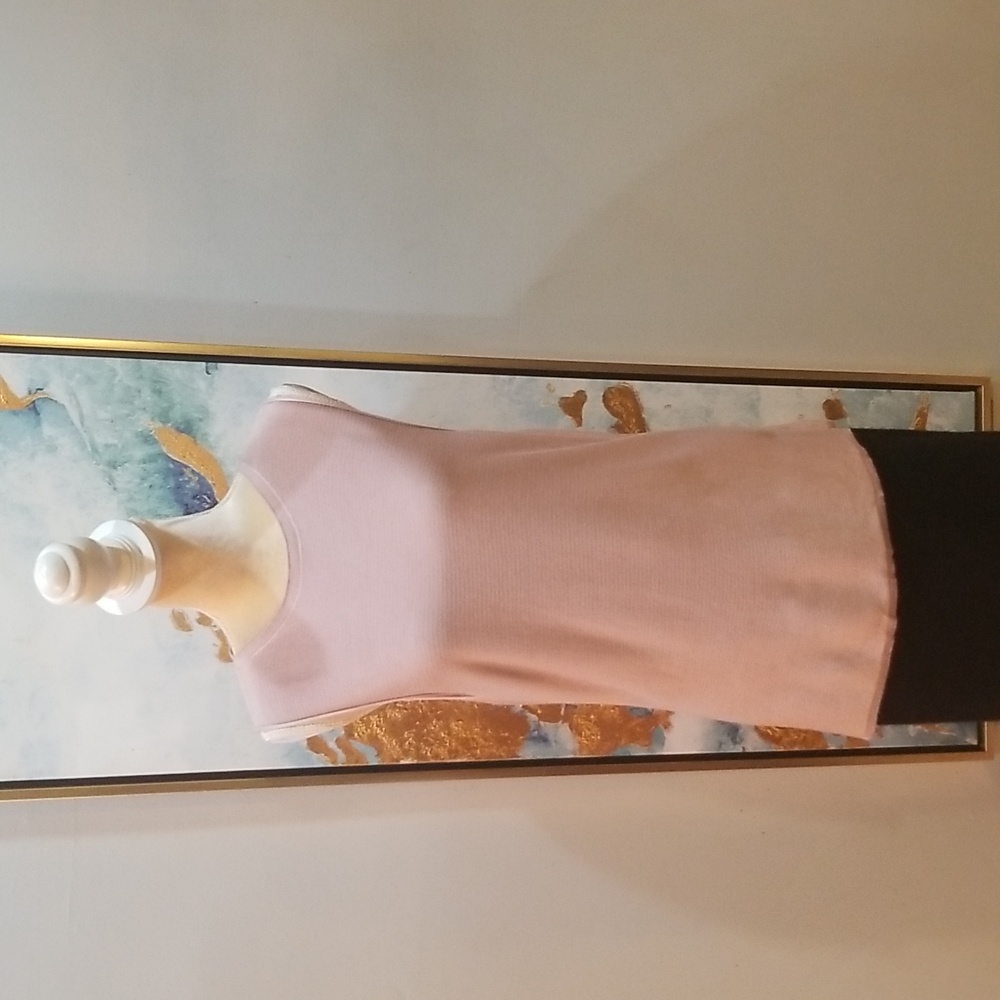 Armani Collezioni Blush Tunic Knit Sleeveless Top Sz. 12 Made in Italy $350 MSRP